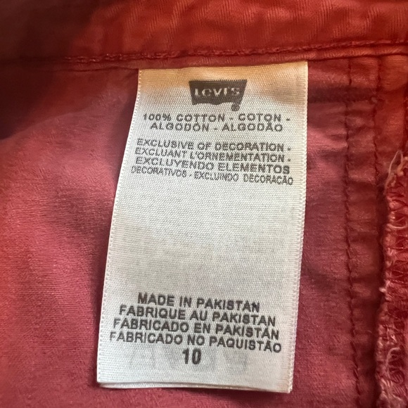 Levi’s salmon/pink 100% cotton shorts - size 10 - Picture 7 of 7